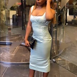 TopShop Satin Bustier Midi Dress